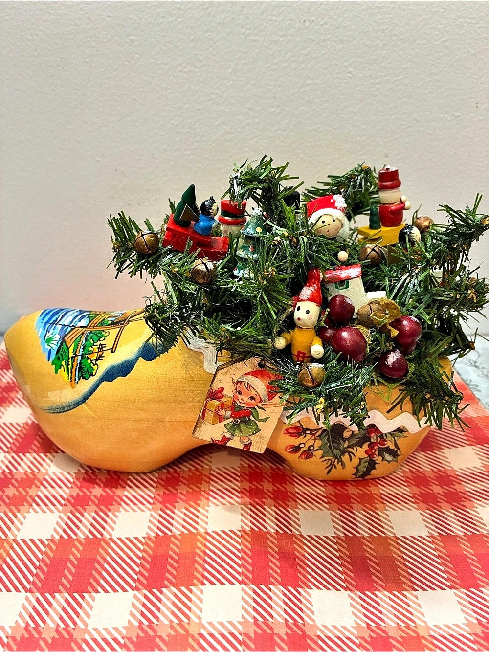 Holiday Christmas Holland Wooden Shoe Elf Decor